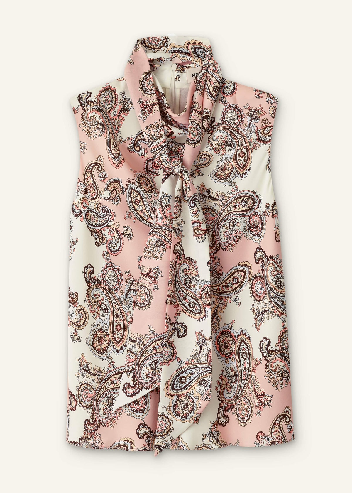 ME+EM Pink Silk Draped Neck Top