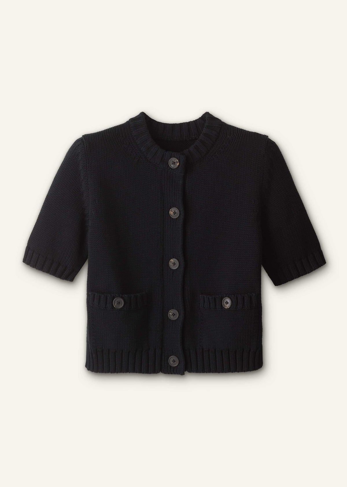 ME+EM Black Straight Knit Cardigan