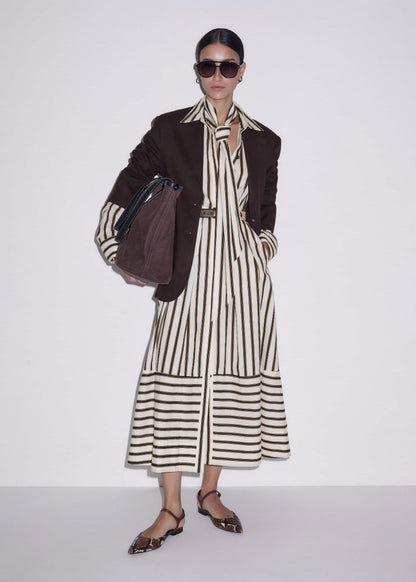 ME+EM Cream Spring Stripe Maxi Dress + Belt