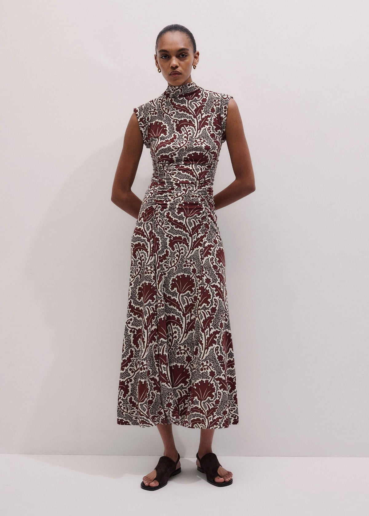 ME+EM Cinnamon Rising Wildflowers Print Fit + Flare Maxi Dress