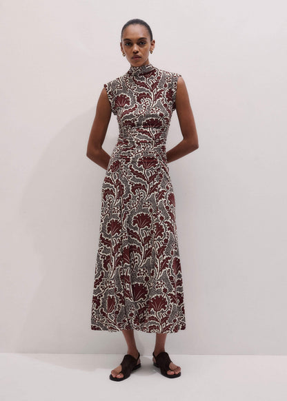 ME+EM Cinnamon Rising Wildflowers Print Fit + Flare Maxi Dress