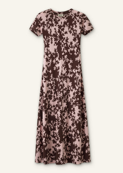 ME+EM Pink Speckled Bloom Print Contour Maxi Dress