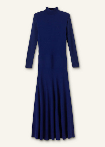 ME+EM Blue High Neck Knit Maxi Dress + Layering Top