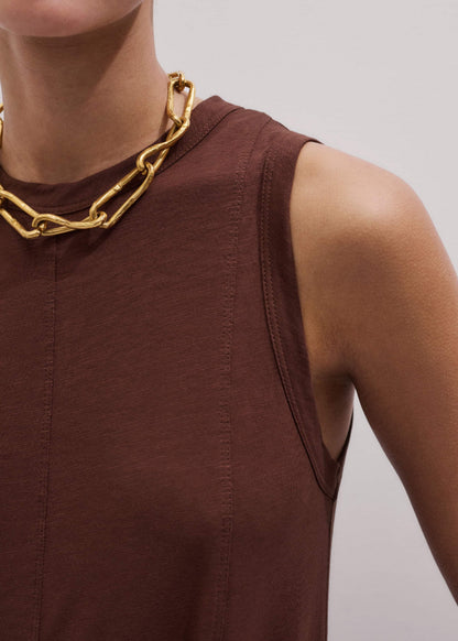ME+EM Cinnamon Brown Maxi Swing Dress