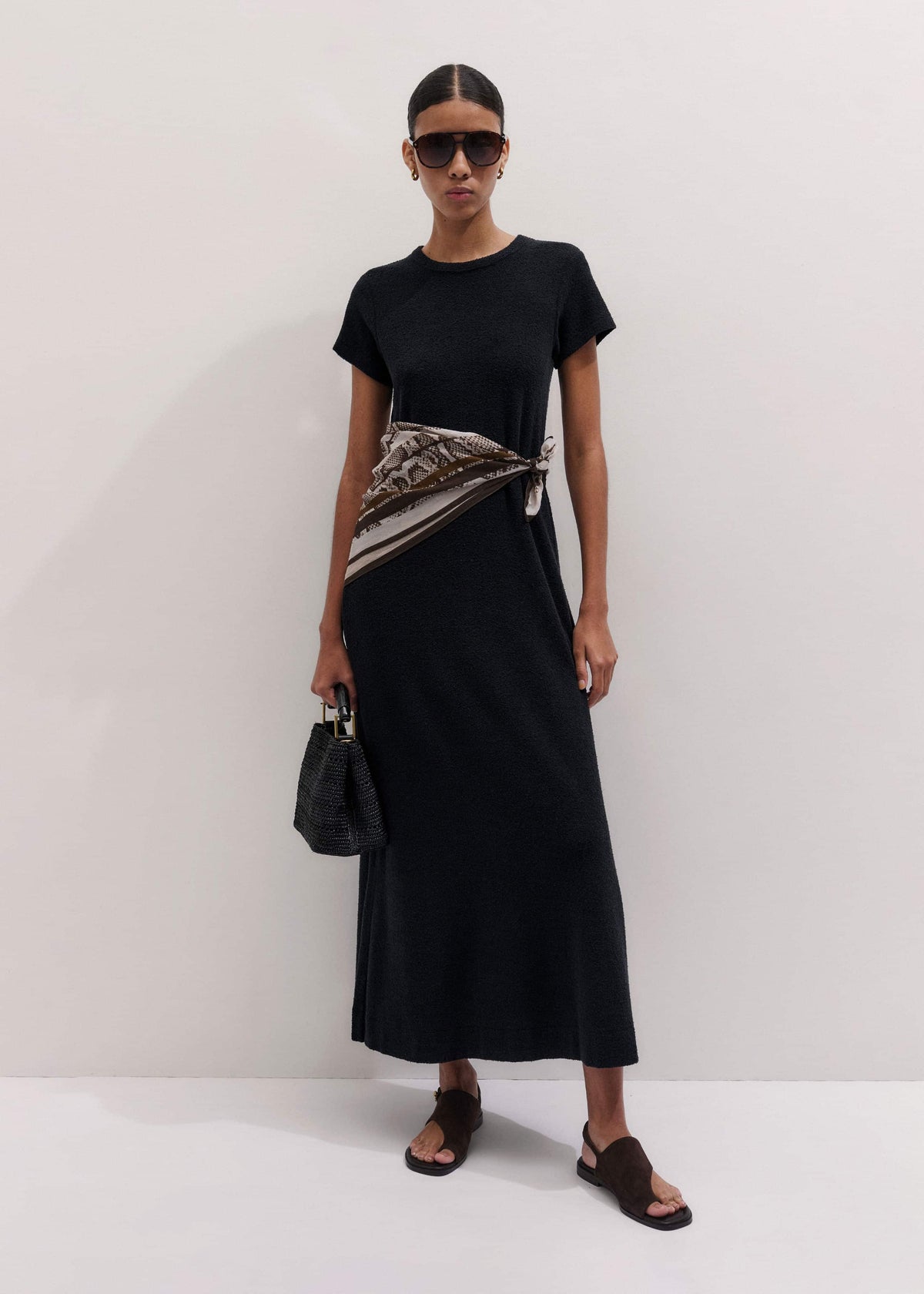 ME+EM Black A-Line Maxi Tee Dress