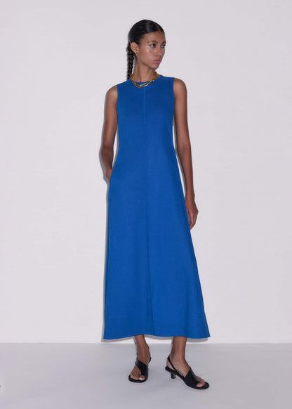 ME+EM Blue Crease-Less Linen Effortless Maxi Dress