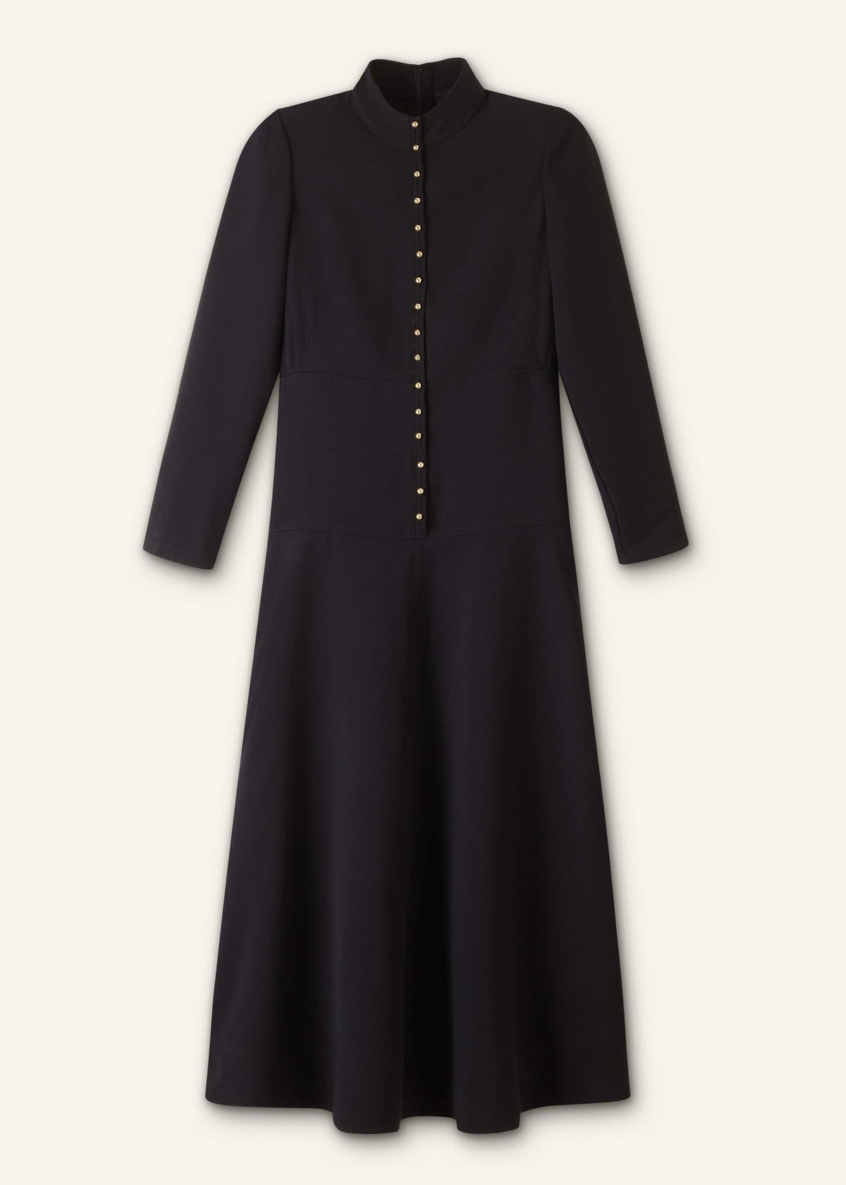 ME+EM Black A-Line Feature Button Maxi Dress