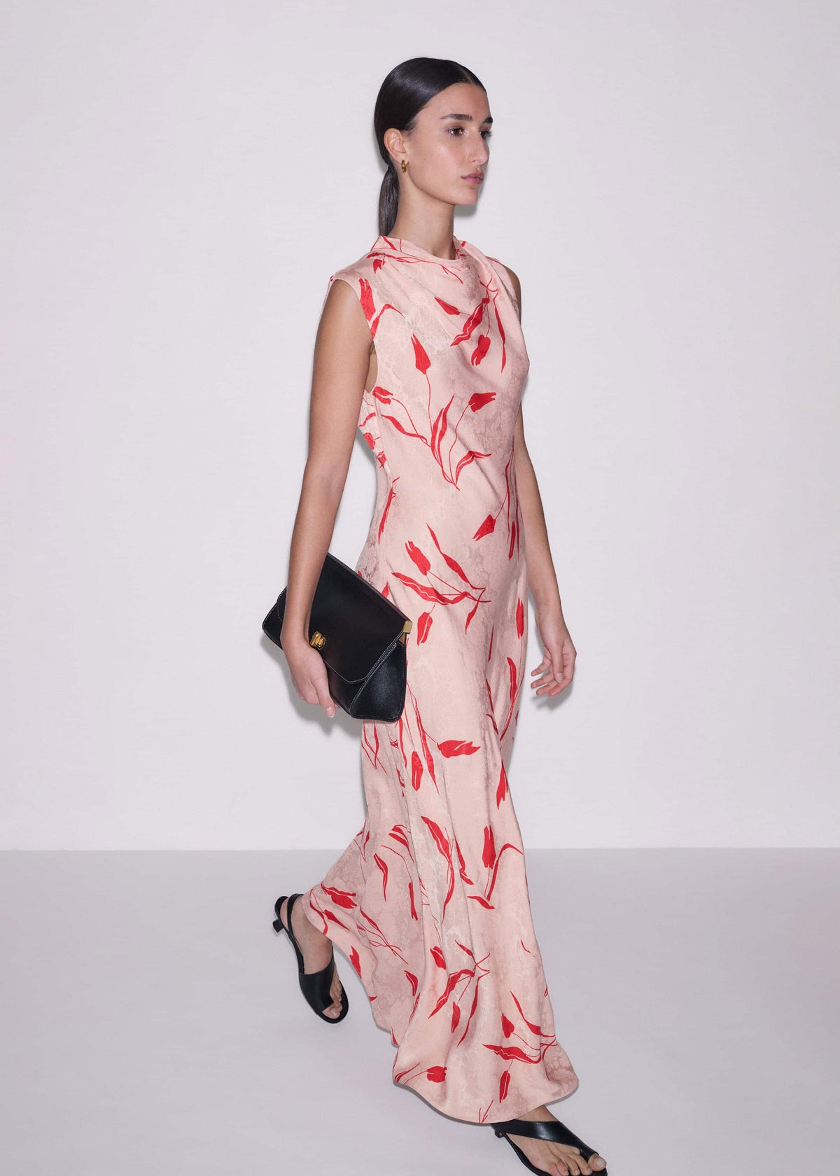 ME+EM Pink Bias Cut Maxi Dress