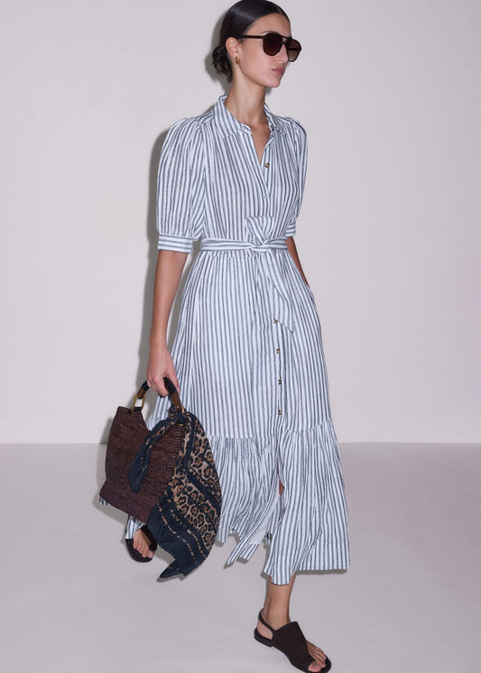 ME+EM Navy Midi Shirt Dress