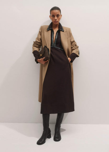 ME+EM Brown Tweed Midi Dress