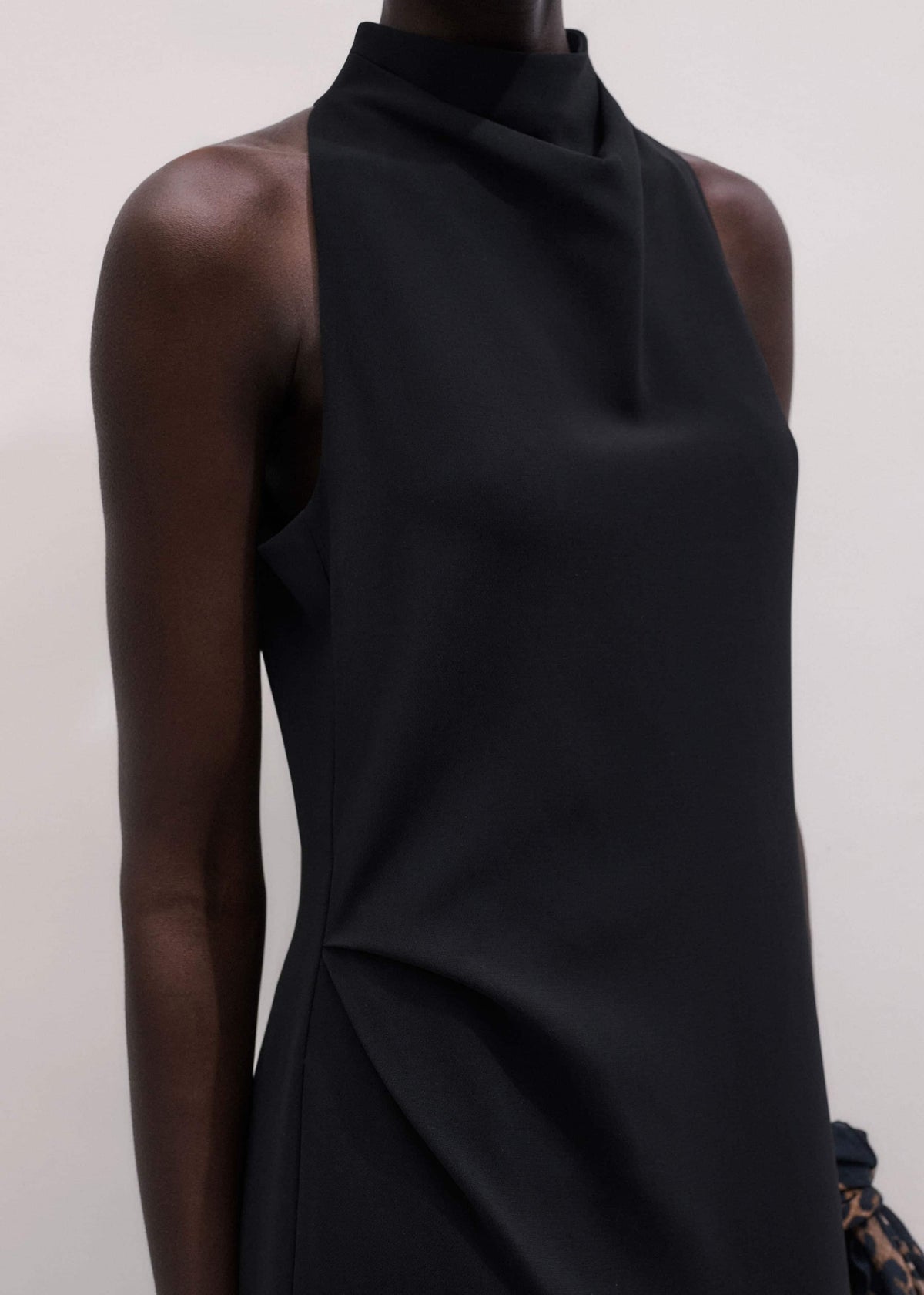 ME+EM Black Draped Full Length Dress