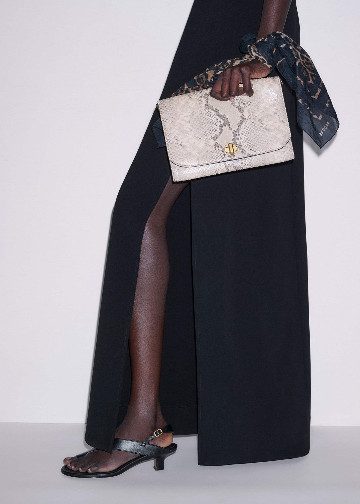 ME+EM Black Draped Full Length Dress