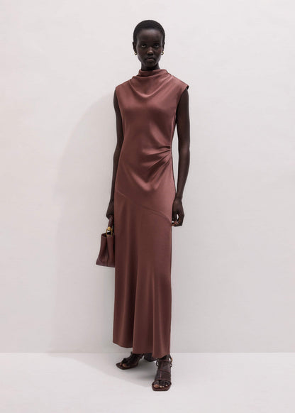 ME+EM Cinnamon Bias Cut Full Length Dress