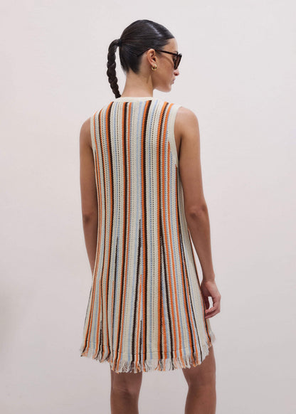 ME+EM Cream Textured Knit Mini Dress