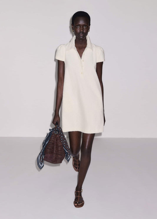 ME+EM Cream Jacquard Short Swing Dress