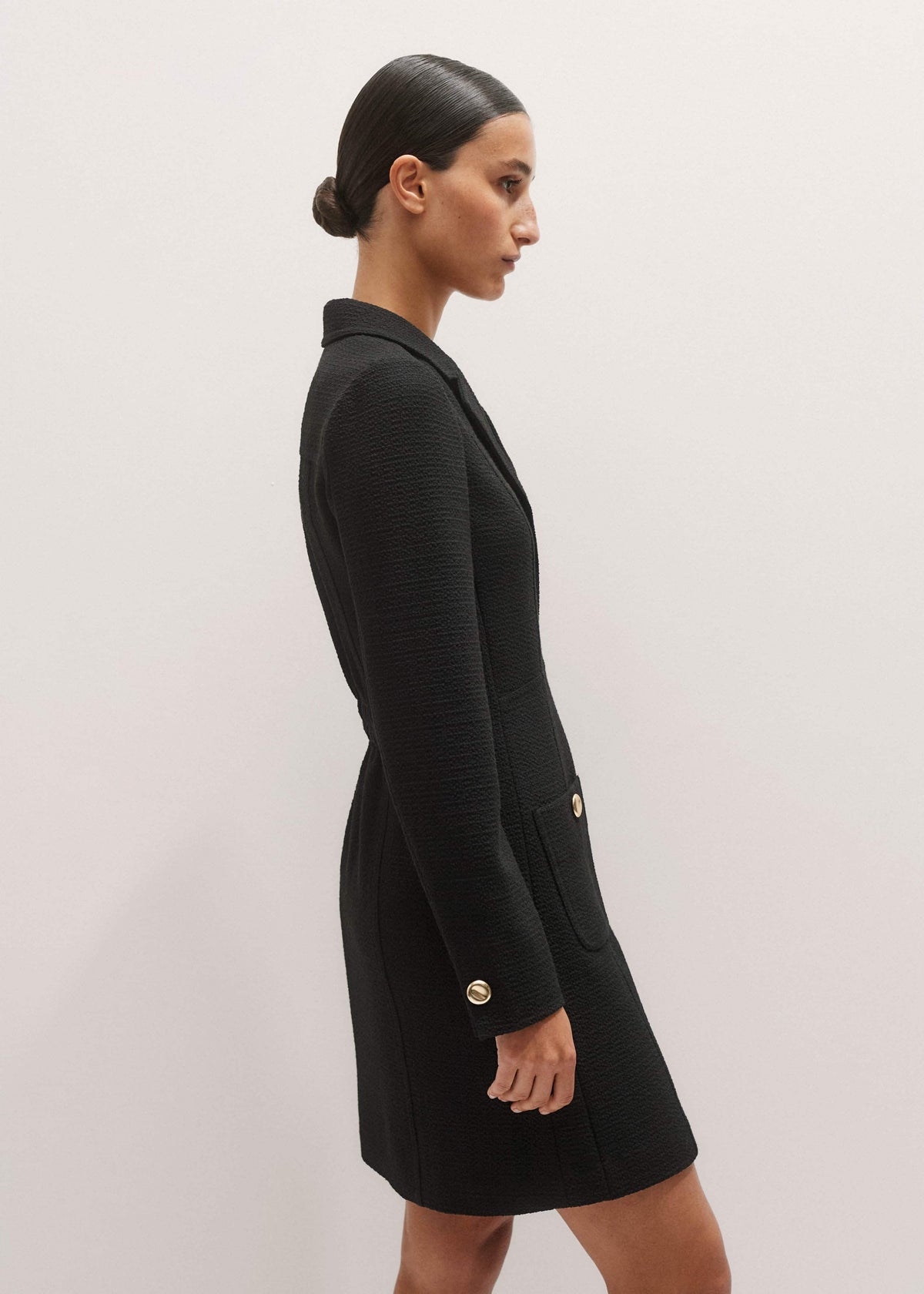 ME+EM Black Day-To-Evening Textured Mini Dress