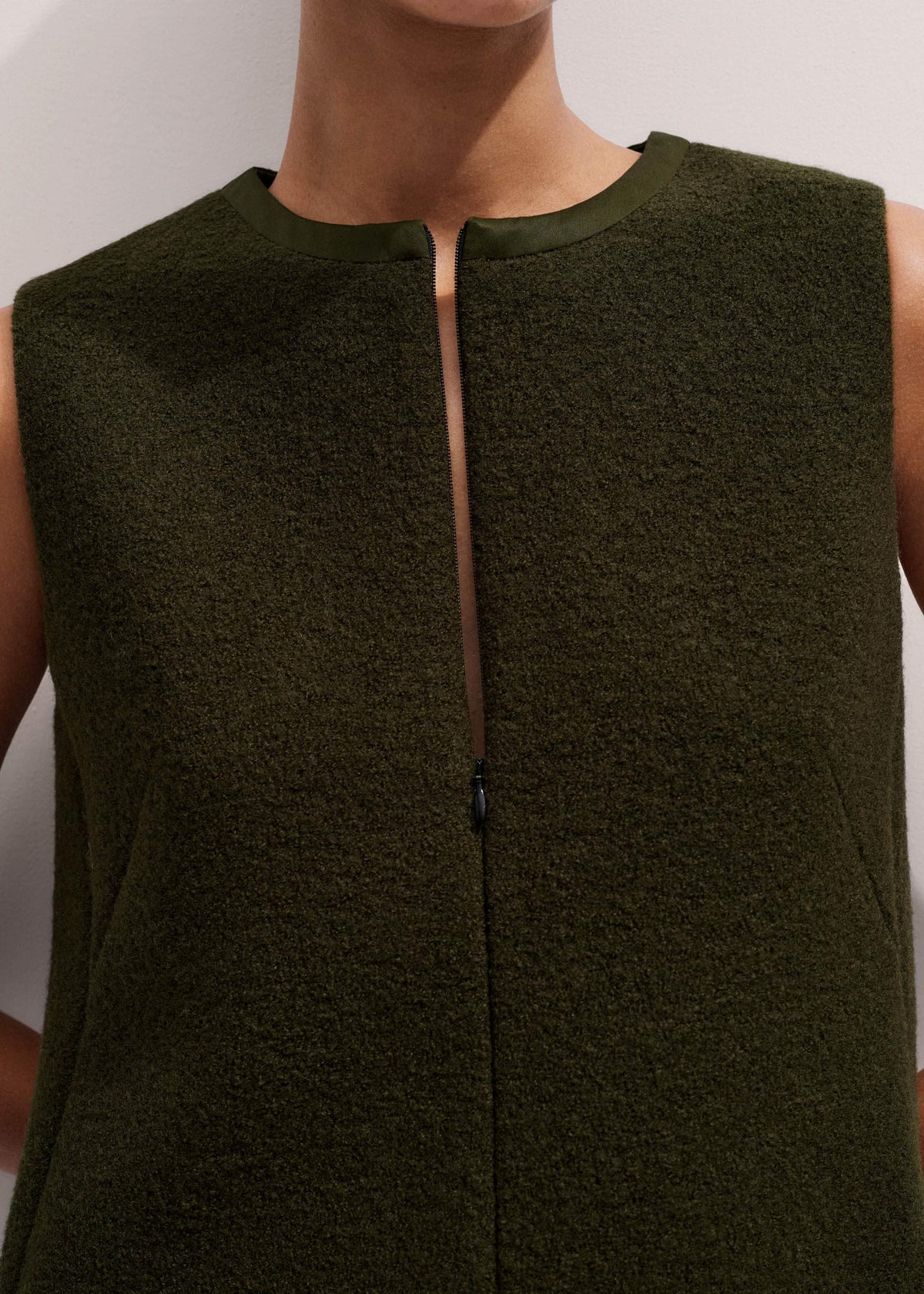 ME+EM Olive Green Shift Mini Dress