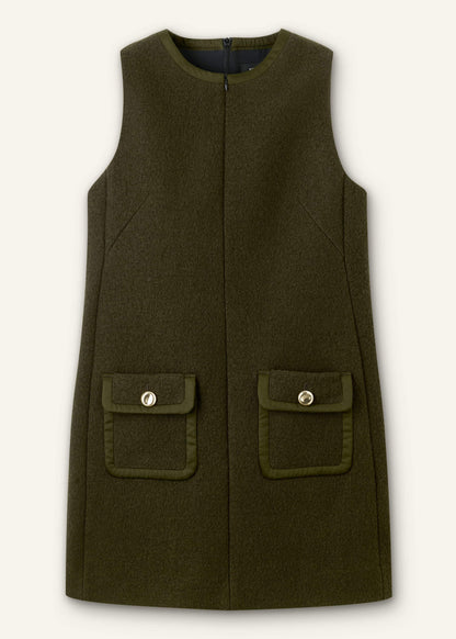 ME+EM Olive Green Shift Mini Dress