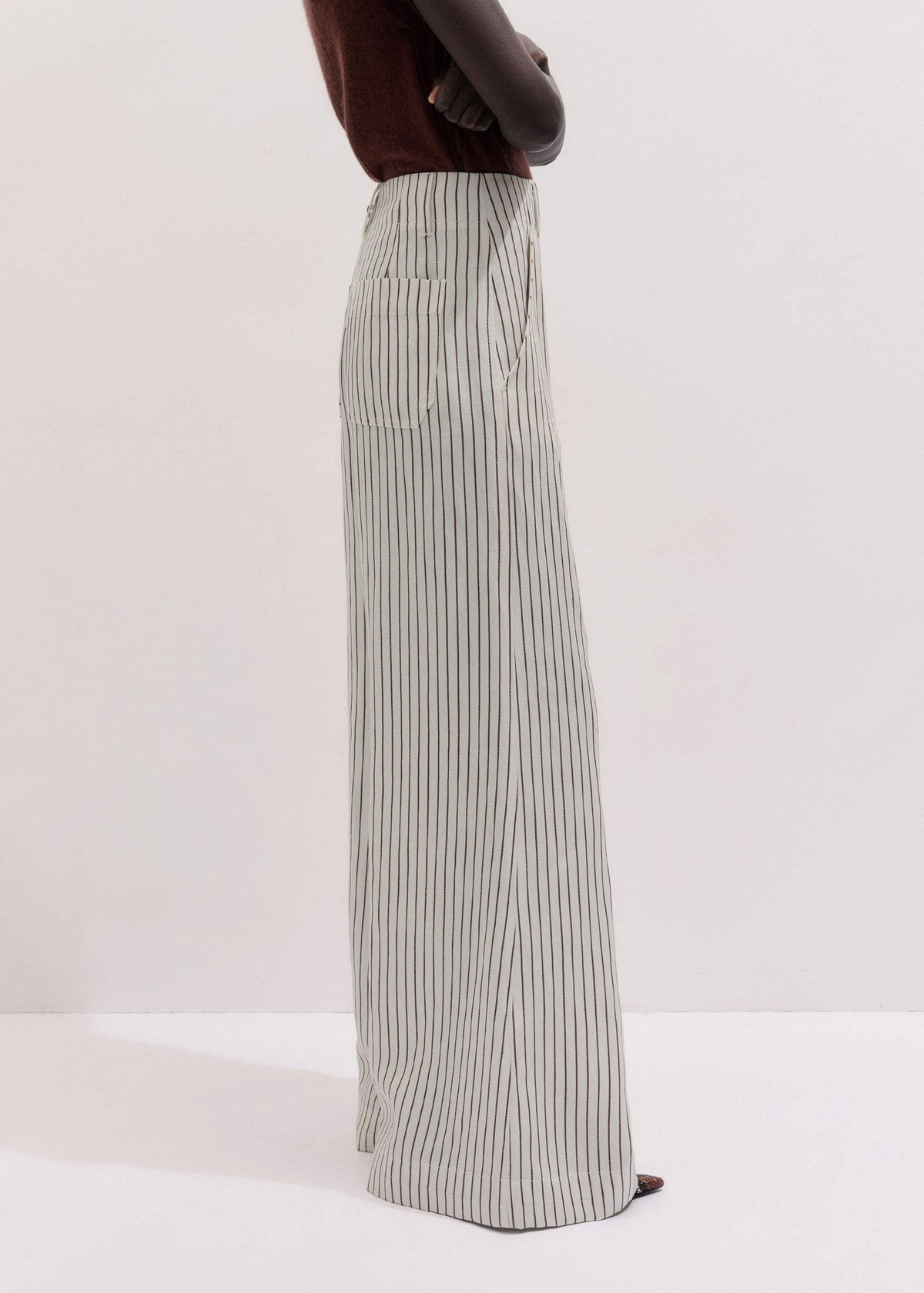 ME+EM Ivory High Waist Wide Pant