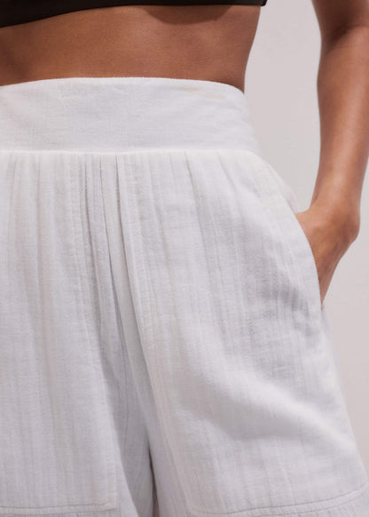 ME+EM White Cheesecloth Wide-Leg Pant