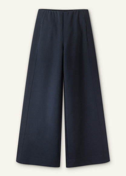 ME+EM Navy Cable Jacquard Wide-Leg Pant