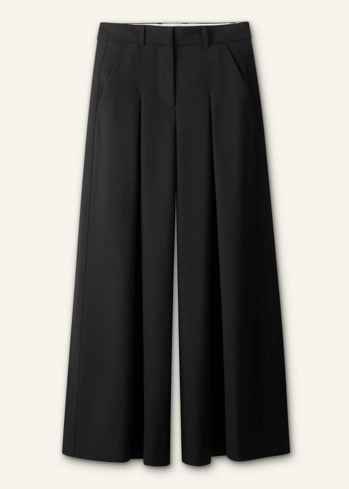 ME+EM Black Very Wide-Leg Pant