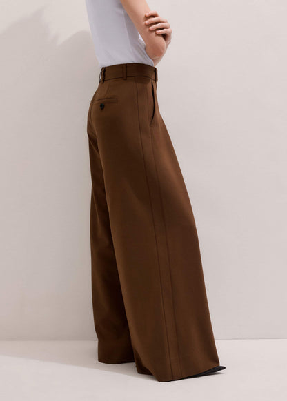 ME+EM Walnut Brown Ultimate Very Wide-Leg Pant
