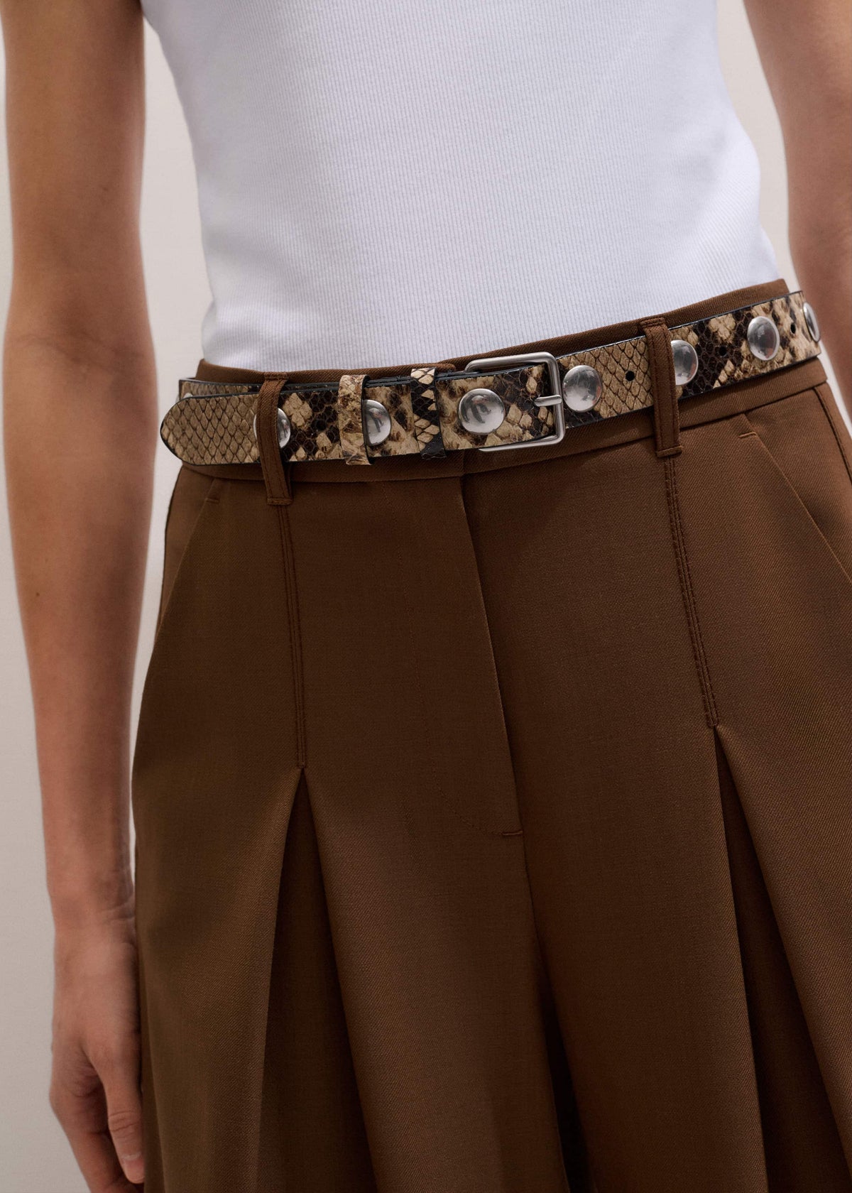 ME+EM Walnut Brown Ultimate Very Wide-Leg Pant