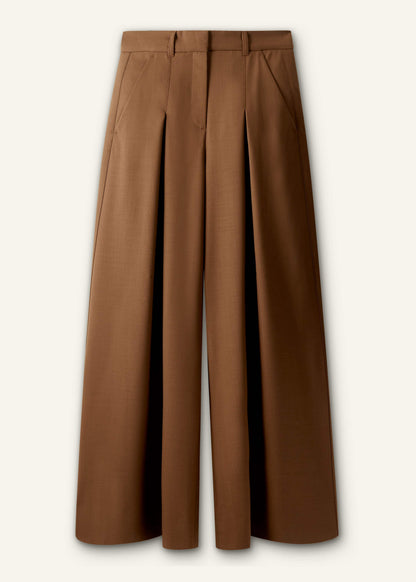 ME+EM Walnut Brown Ultimate Very Wide-Leg Pant