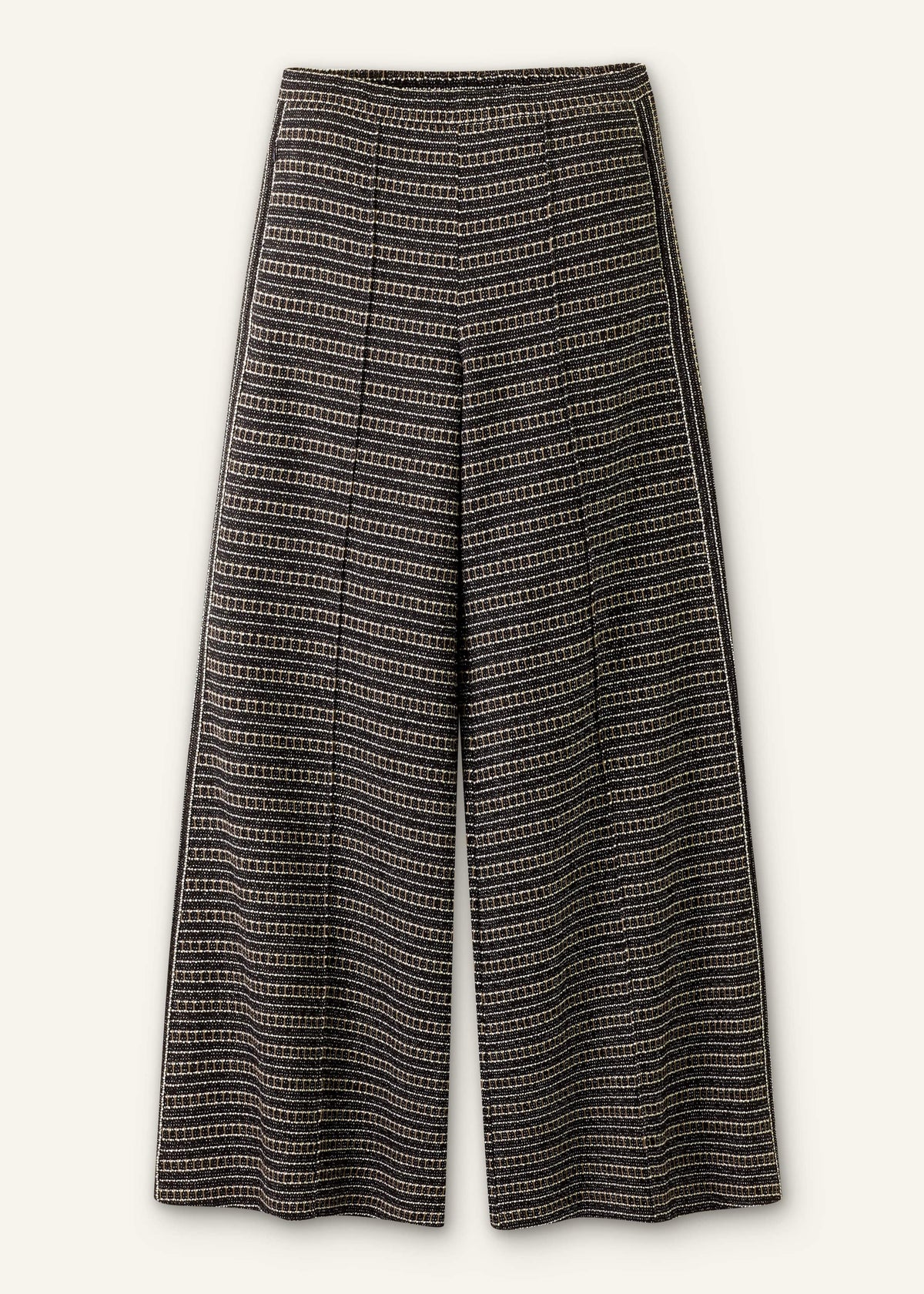 ME+EM Black Stripe Tweed Wide-Leg Pant