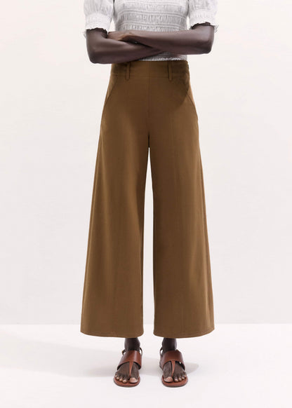 ME+EM Brown Wide Crop Pant