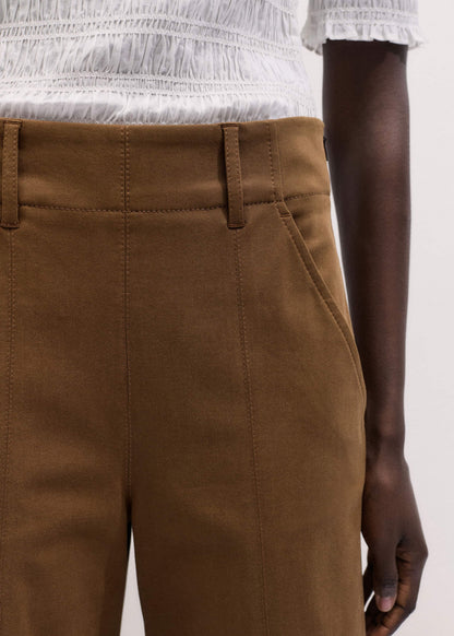 ME+EM Brown Wide Crop Pant
