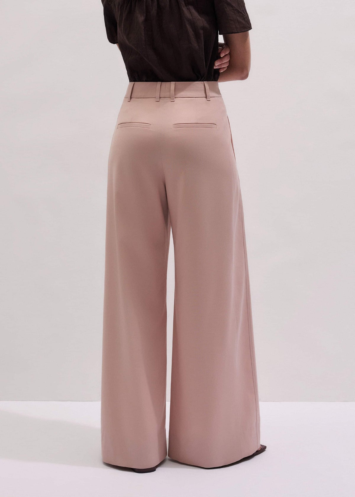 ME+EM Pink Pleat Wide-Leg Pant