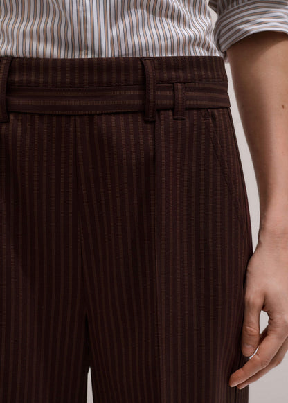 ME+EM Cinnamon Pinstripe Wide-Leg Pant