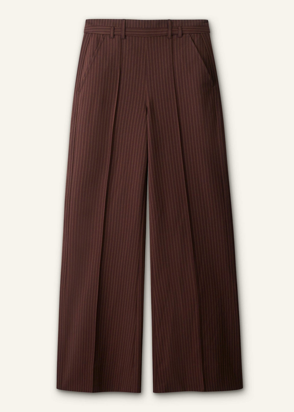 ME+EM Cinnamon Pinstripe Wide-Leg Pant
