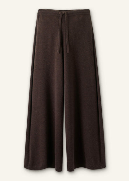 ME+EM Brown Cashmere Wide-Leg Knit Pant