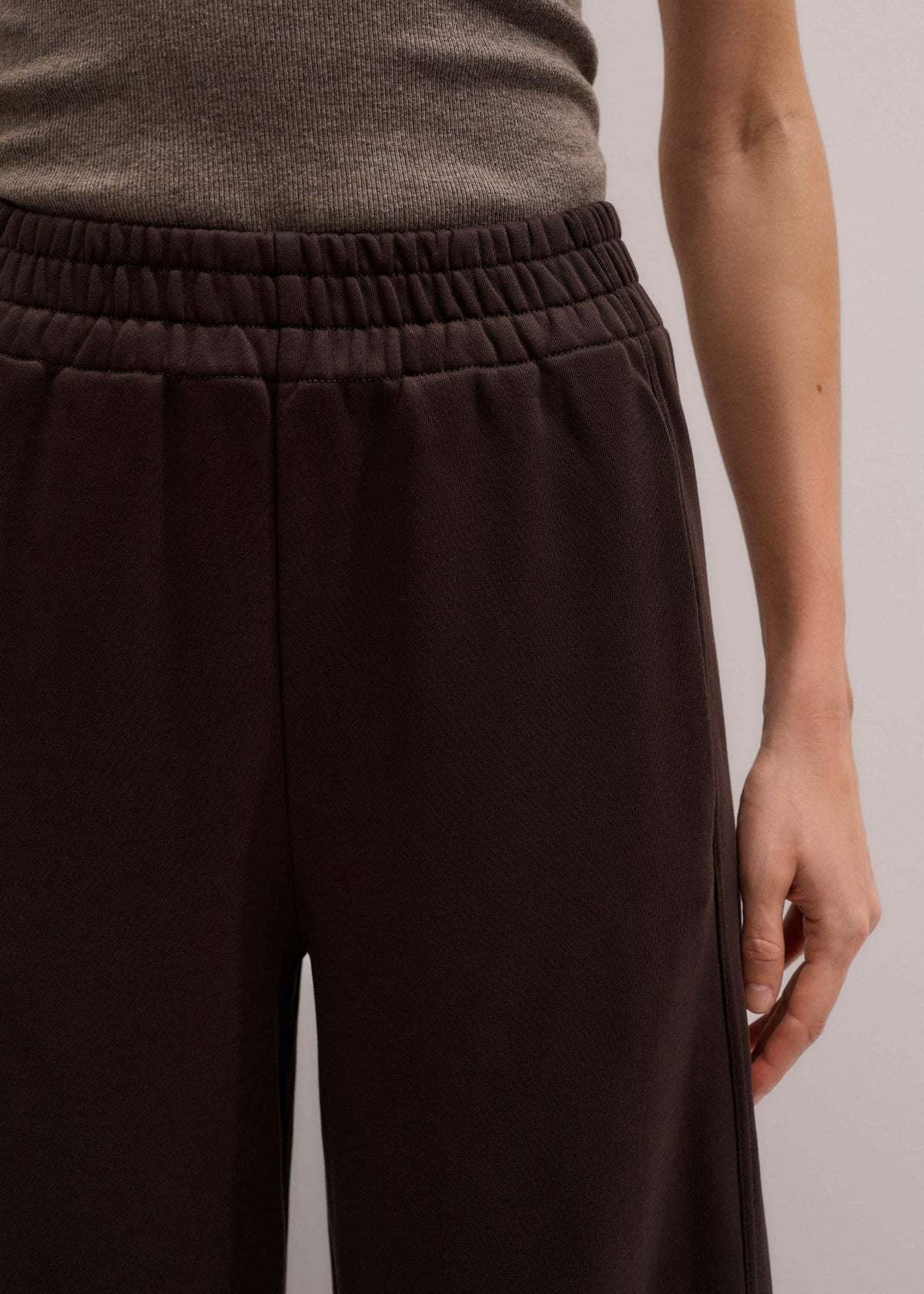 ME+EM Brown Sweatshirt Wide-Leg Track Pant