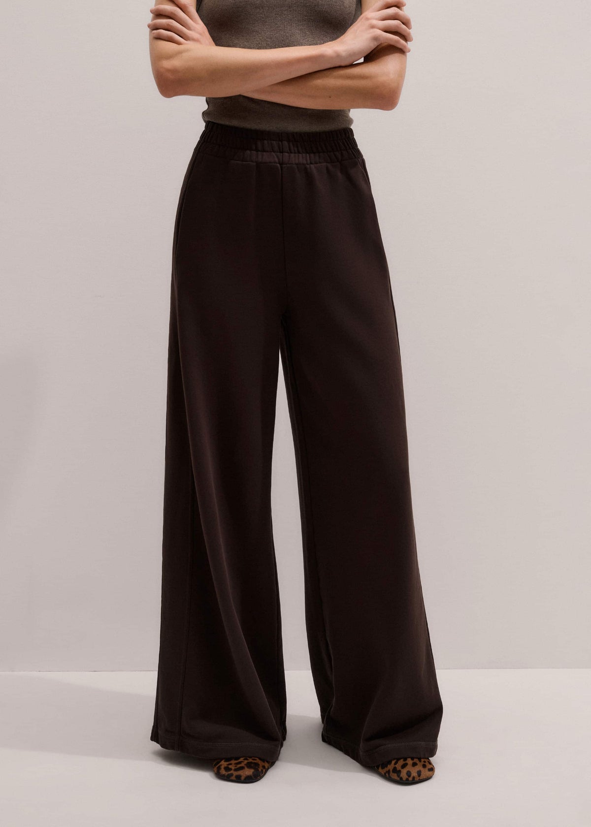 ME+EM Brown Sweatshirt Wide-Leg Track Pant