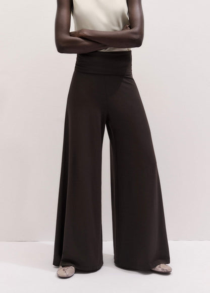 ME+EM Brown Super Wide Palazzo Pant