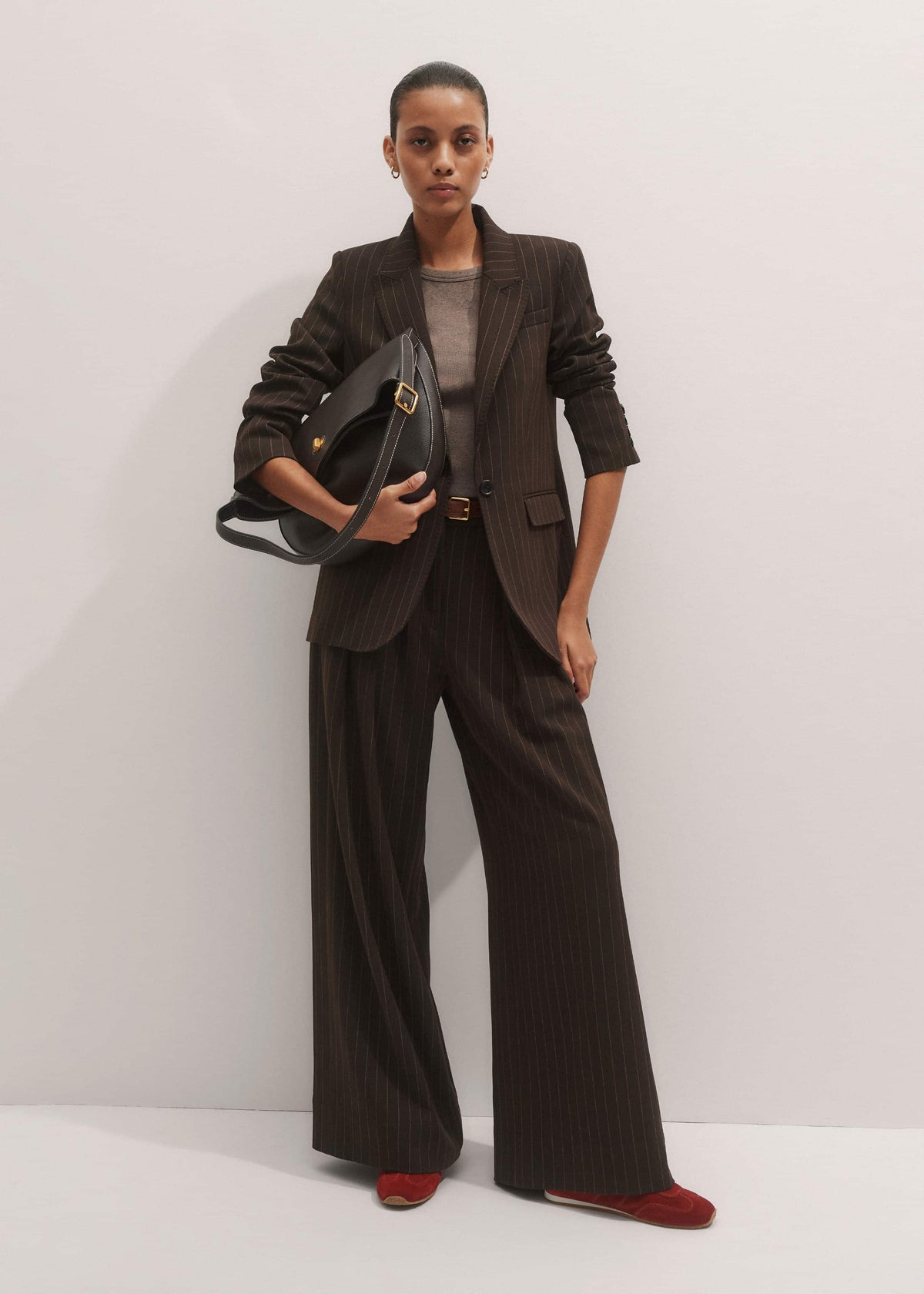 ME+EM Brown Wide-Leg Pant