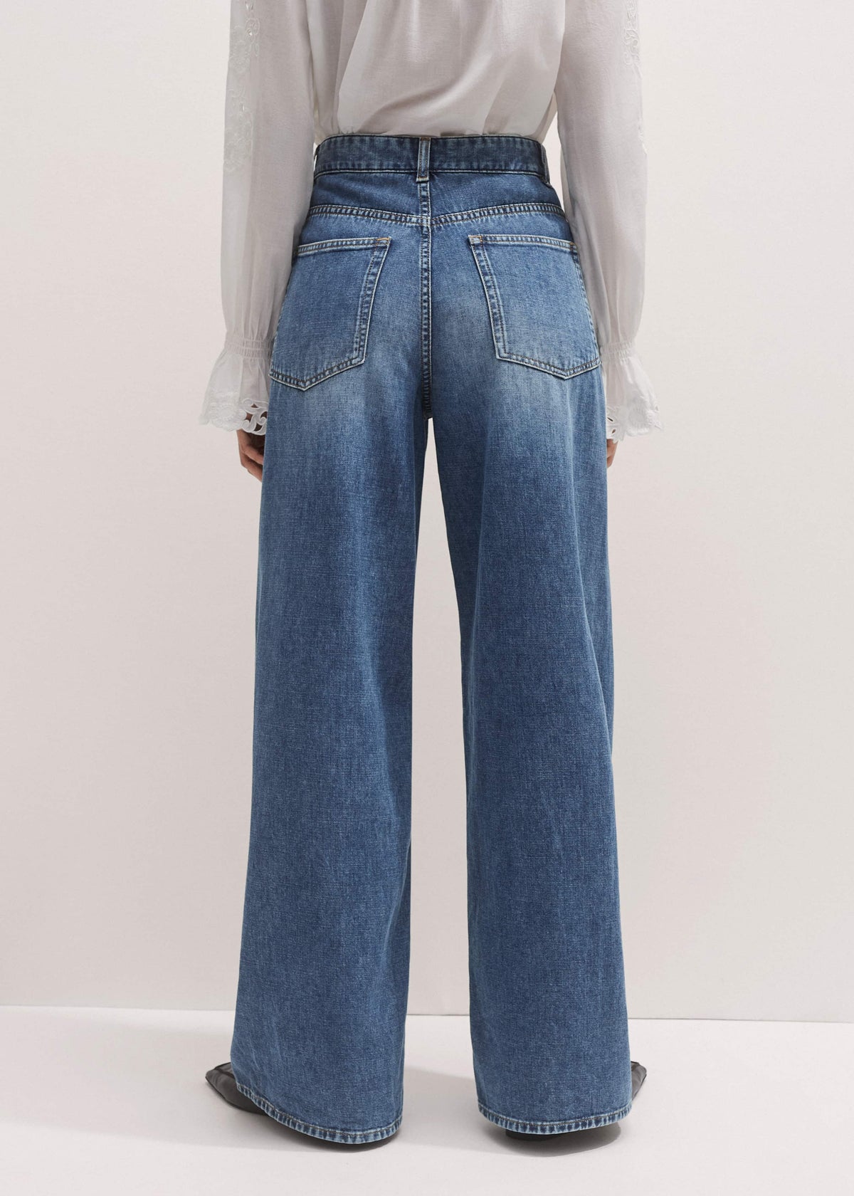 ME+EM Blue Relaxed Baggy Wide-Leg Jean