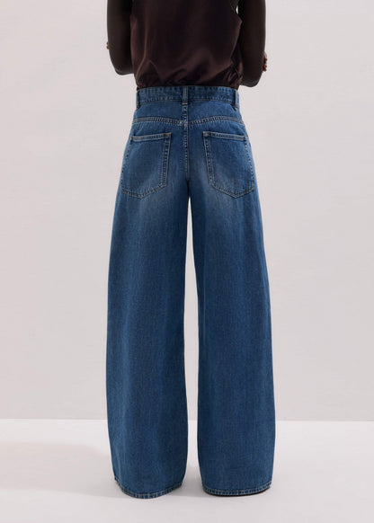 ME+EM Blue Relaxed Baggy Wide-Leg Jean