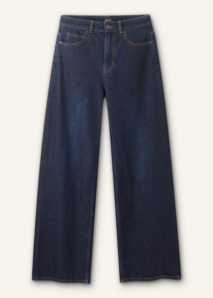 ME+EM Dark Blue Rinse Wash Ultimate Wide-Leg Jean