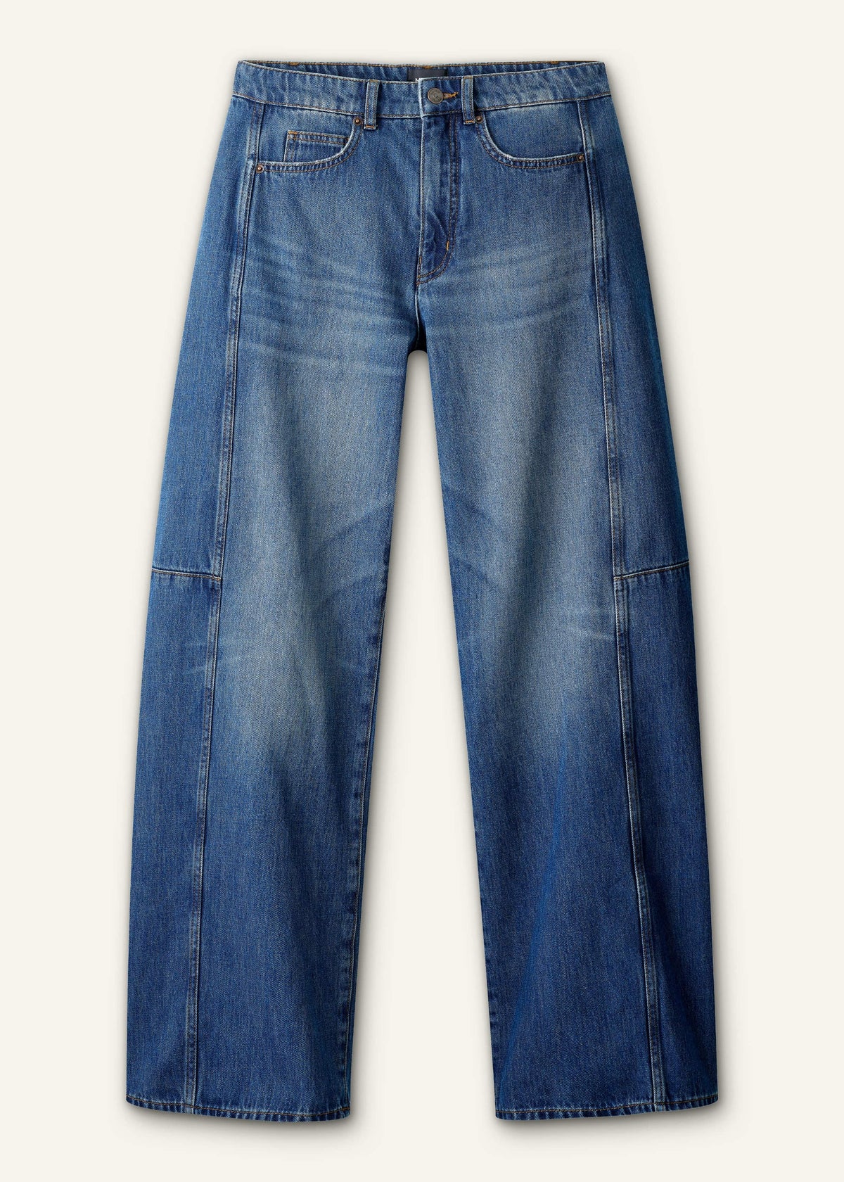 ME+EM Mid Blue Exaggerated Tapered Jean