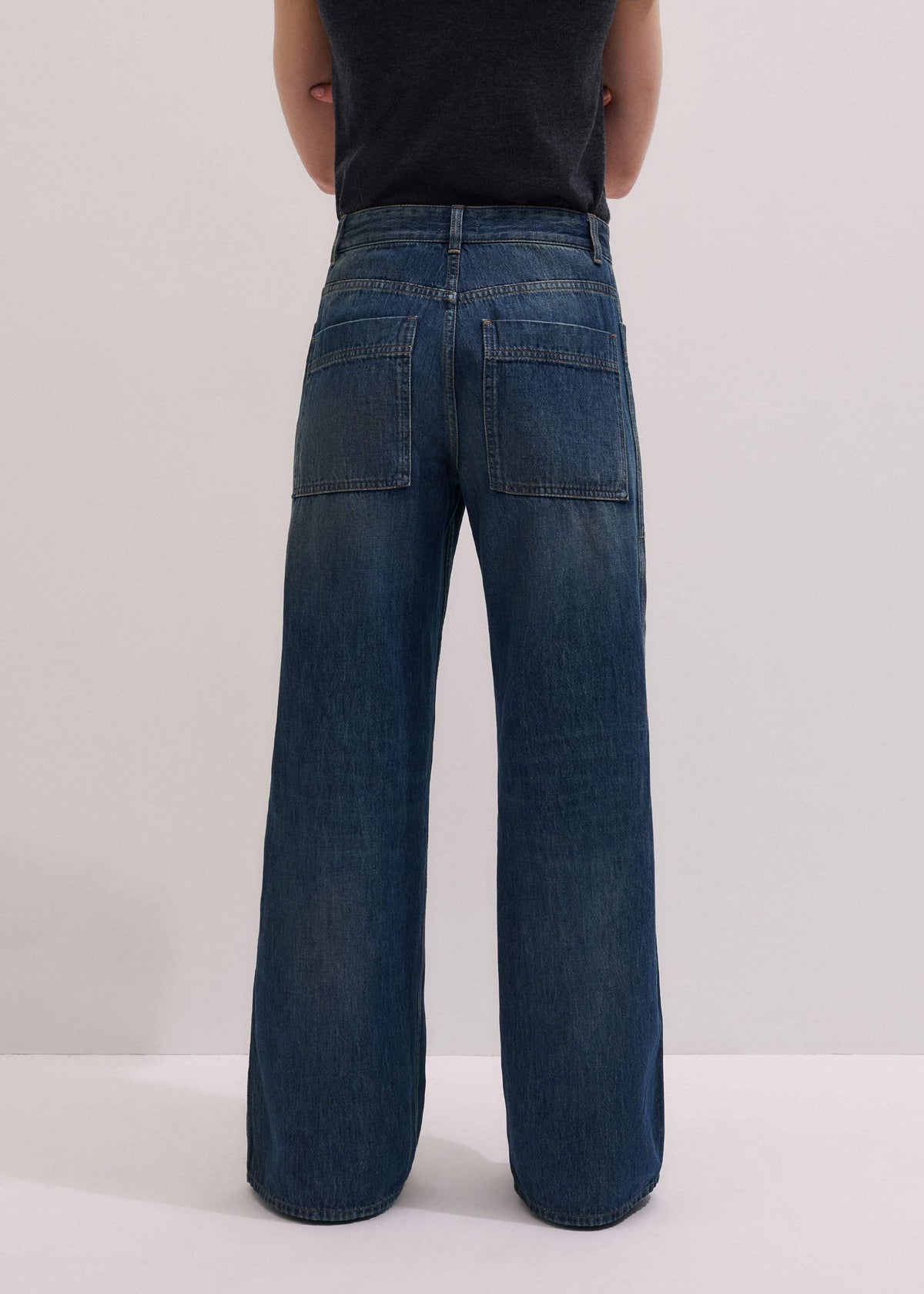 ME+EM Blue Patch Pocket Baggy Jean