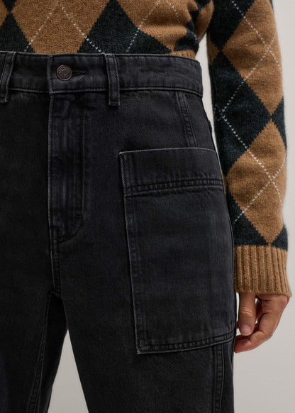 ME+EM Black Patch Pocket Engineered Jean