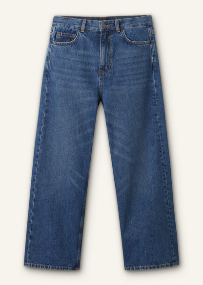 ME+EM Dark Blue Straight Crop Jean