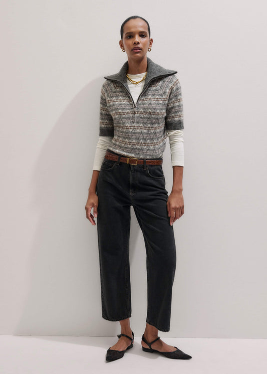 ME+EM Black Straight Cropped Relaxed Jean