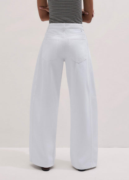 ME+EM White Exaggerated Taper Jean