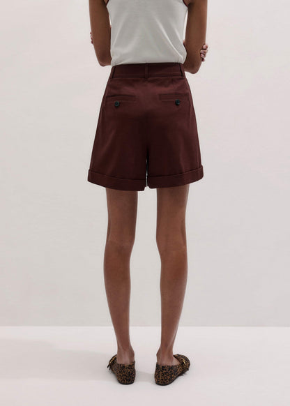 ME+EM Cinnamon Brown Tailored Summer Short